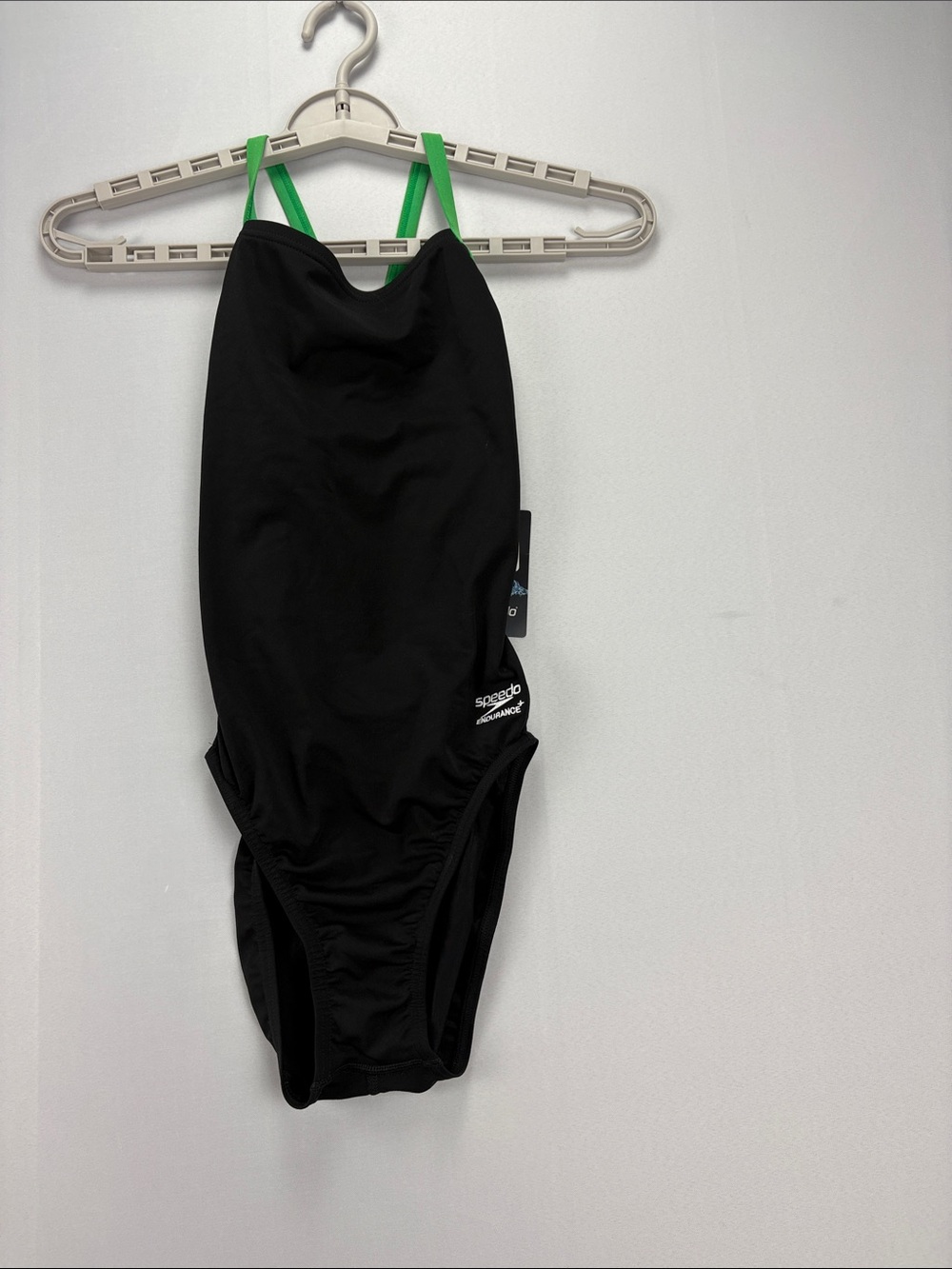 Speedo Black One-Piece Swimsuit with Green Straps
